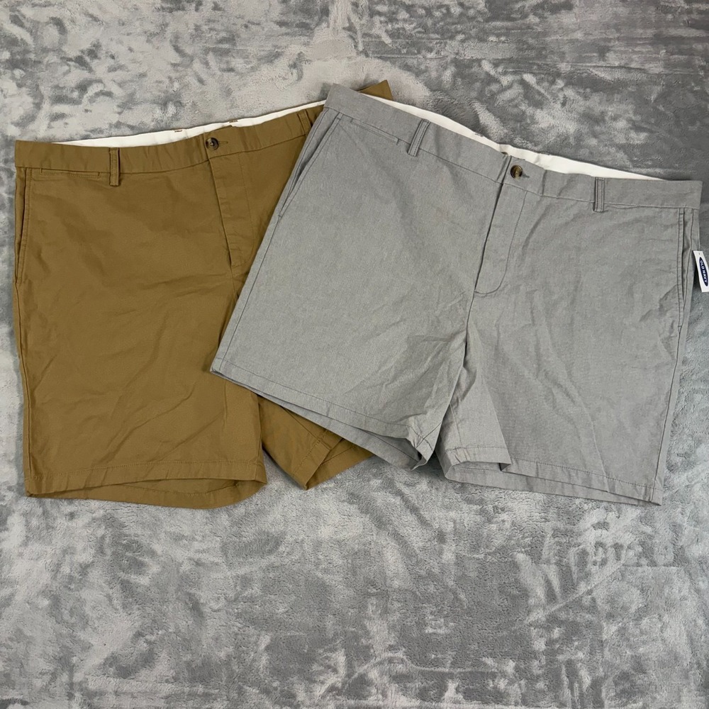 Lot Of 2 Old Navy Built In Flex Chino Shorts Mens 46 Ultimate Slim Bundle NEW